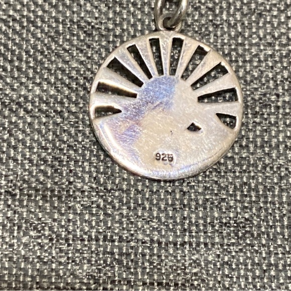 Sterling Silver Waves and Sun Sterling Silver Pendant And chain necklace - Picture 3 of 5
